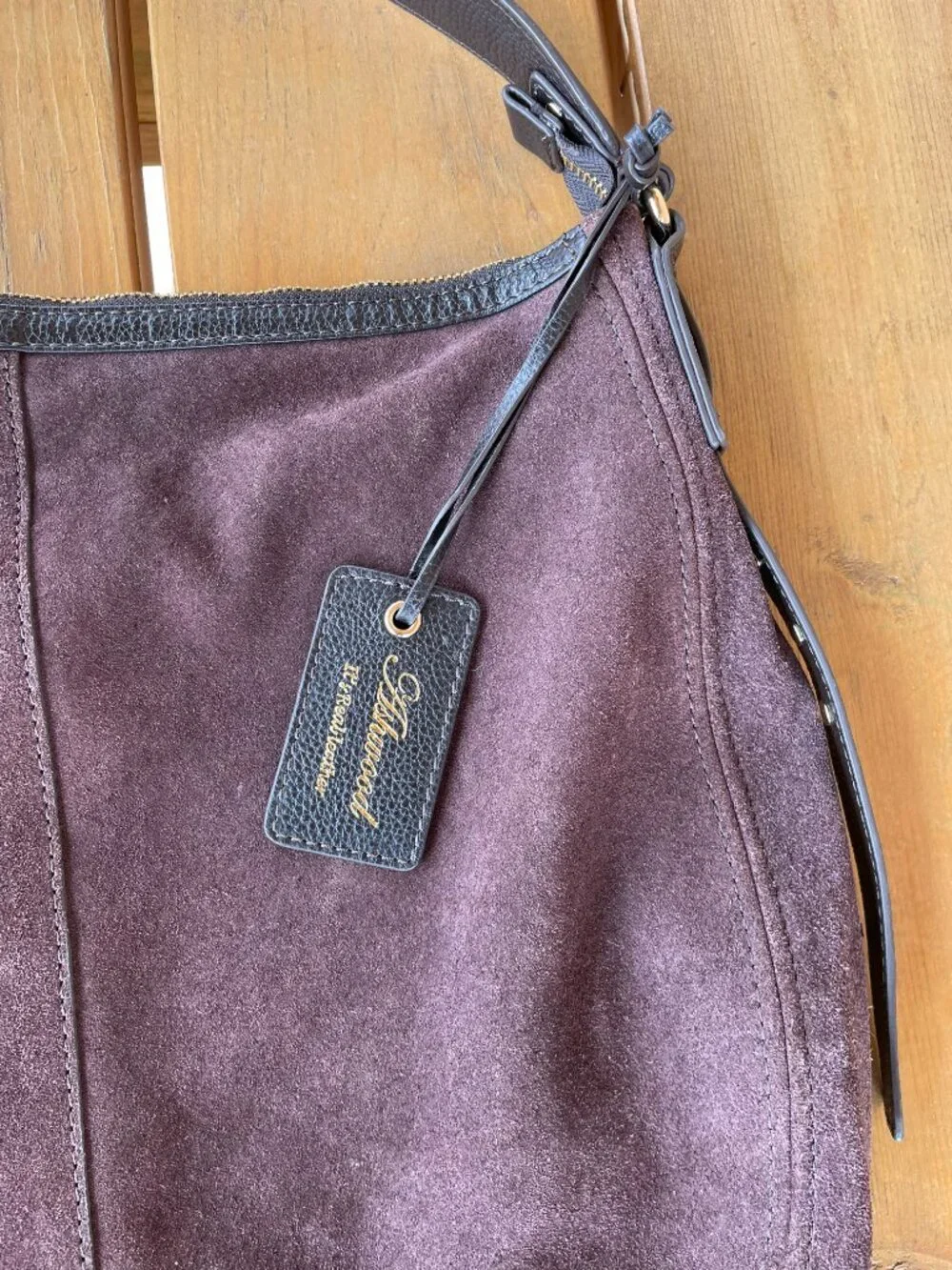 Ashwood Brown Suede Hobo bag - Picture 4 of 9